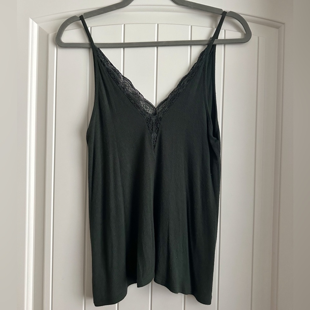 American Eagle soft & sexy lacy green tank